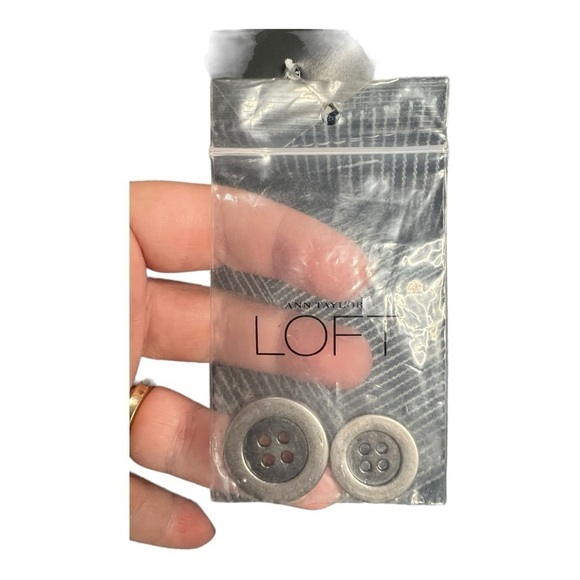 LOFT Navy Railroad Stripe Double Button Front Grosgrain Ribbon Belt NEW - Picture 11 of 15